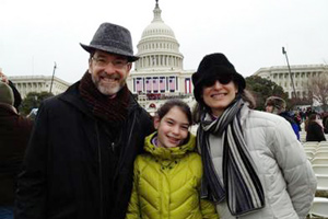 Ambassador Eisen with his wife and daugher at the inauguration ceremony in Washington, D.C.